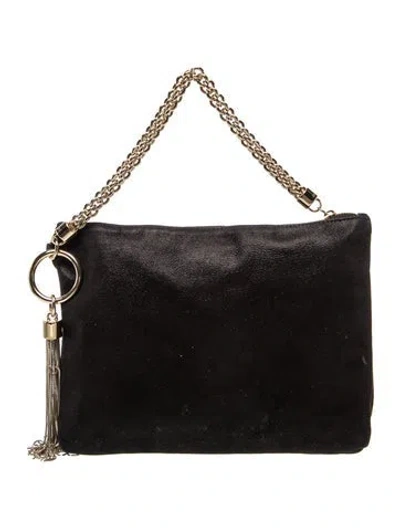Pre-owned Jimmy Choo Suede Callie Clutch Bag In Black