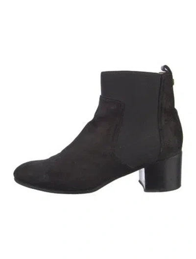 Pre-owned Jimmy Choo Suede Chelsea Boots In Black