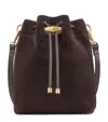 Jimmy Choo Suede Cinch Mini Bag In Brown