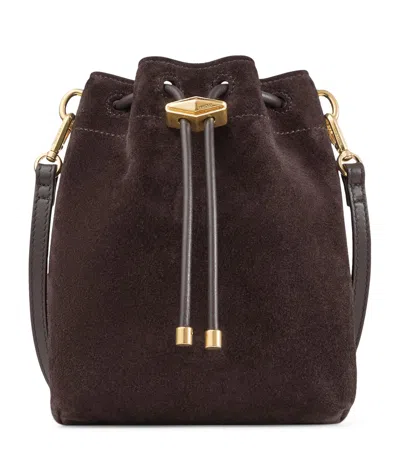 Jimmy Choo Suede Cinch Mini Bag In Brown