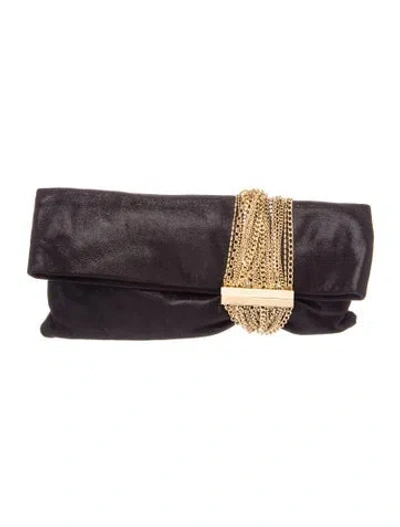 Pre-owned Jimmy Choo Suede Clutch In Black