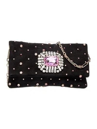 Pre-owned Jimmy Choo Suede Clutch In Black