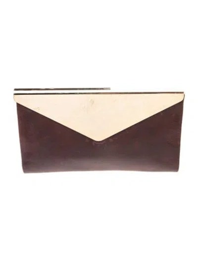 Pre-owned Jimmy Choo Suede Clutch In Burgundy