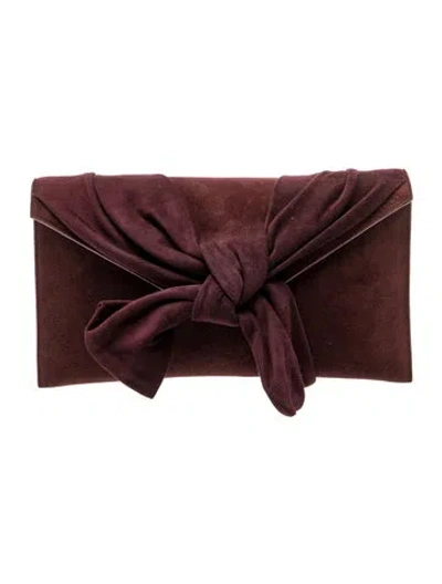 Pre-owned Jimmy Choo Suede Clutch In Burgundy
