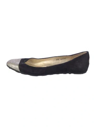Pre-owned Jimmy Choo Suede Colorblock Pattern Ballet Flats In Multi
