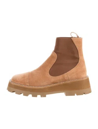 Pre-owned Jimmy Choo Suede Colorblock Pattern Chelsea Boots In Neutral