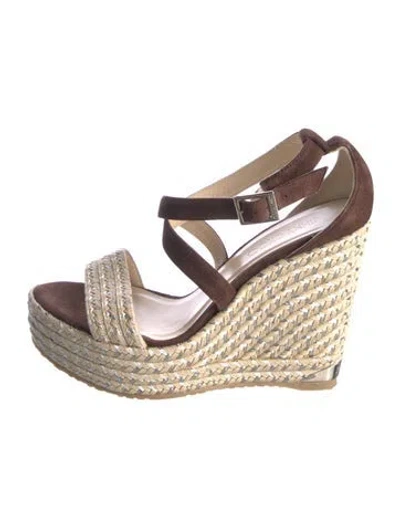 Pre-owned Jimmy Choo Suede Colorblock Pattern Espadrilles