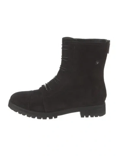 Pre-owned Jimmy Choo Suede Combat Boots In Black