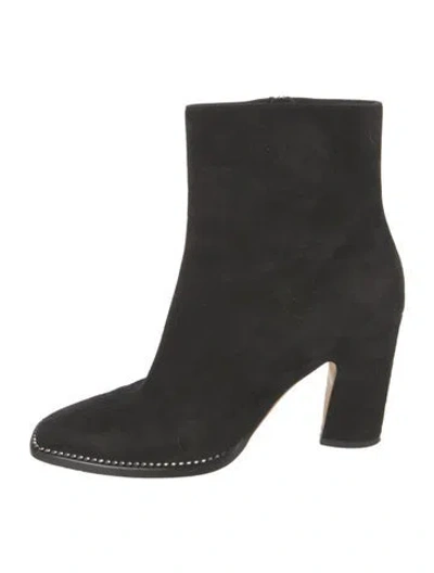Pre-owned Jimmy Choo Suede Crystal Embellishments Boots In Black
