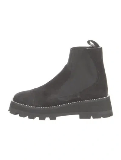 Pre-owned Jimmy Choo Suede Crystal Embellishments Chelsea Boots In Grey