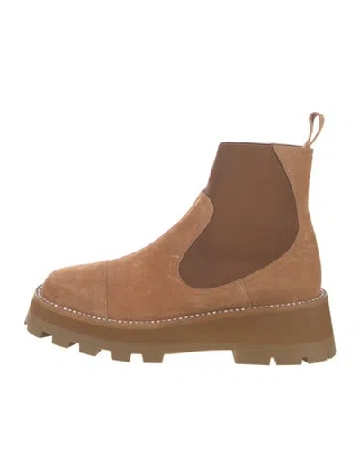 Pre-owned Jimmy Choo Suede Crystal Embellishments Chelsea Boots In Neutrals