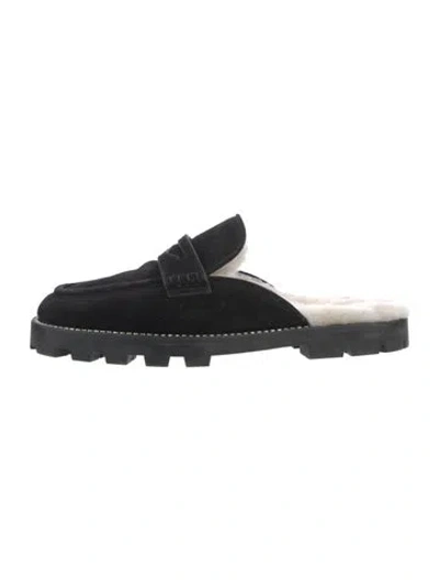 Pre-owned Jimmy Choo Suede Crystal Embellishments Mules In Black