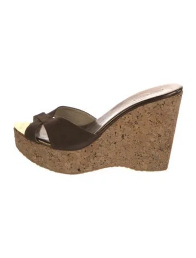 Pre-owned Jimmy Choo Suede Cutout Accent Mules