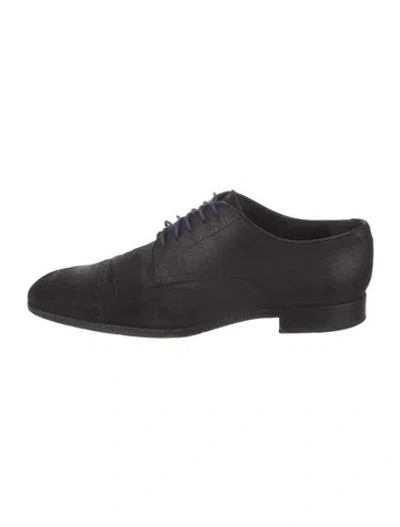 Pre-owned Jimmy Choo Suede Derby Shoes In Black