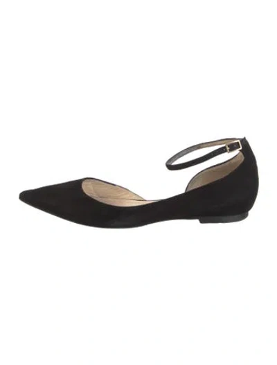 Pre-owned Jimmy Choo Suede D'orsay Flats In Black