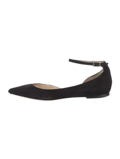Pre-owned Jimmy Choo Suede D'orsay Flats In Black