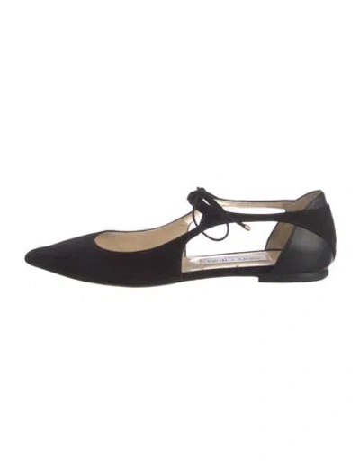 Pre-owned Jimmy Choo Suede D'orsay Flats In Black
