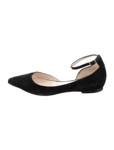 Pre-owned Jimmy Choo Suede D'orsay Flats In Black