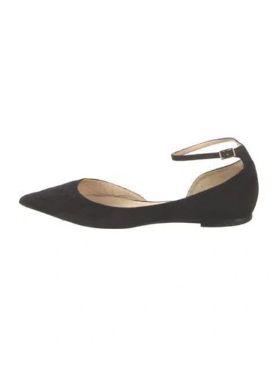 Pre-owned Jimmy Choo Suede D'orsay Flats In Black