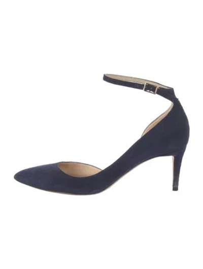 Pre-owned Jimmy Choo Suede D'orsay Pumps In Blue
