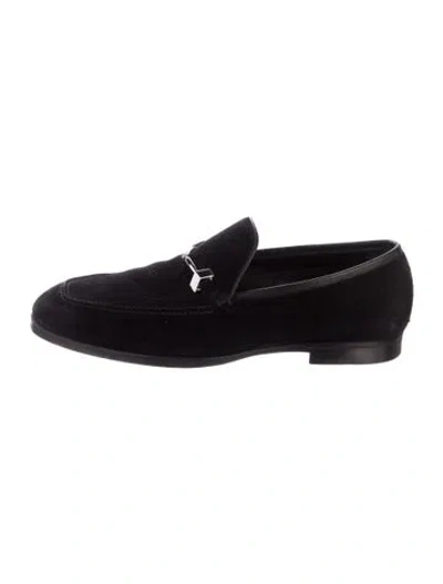 Pre-owned Jimmy Choo Suede Dress Loafers In Black