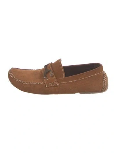 Pre-owned Jimmy Choo Suede Drivers In Brown