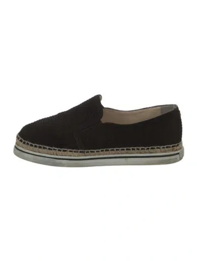 Pre-owned Jimmy Choo Suede Espadrille Sneakers In Black