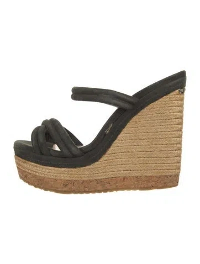 Pre-owned Jimmy Choo Suede Espadrilles In Grey