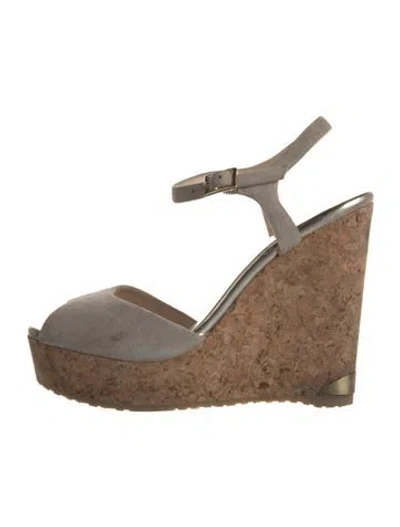 Pre-owned Jimmy Choo Suede Espadrilles In Neutral