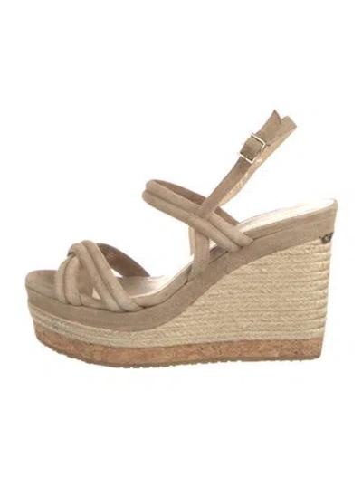 Pre-owned Jimmy Choo Suede Espadrilles In Neutral