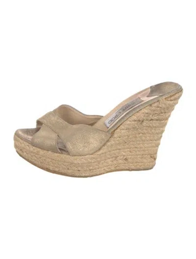 Pre-owned Jimmy Choo Suede Espadrilles In Neutral