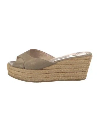 Pre-owned Jimmy Choo Suede Espadrilles In Neutrals