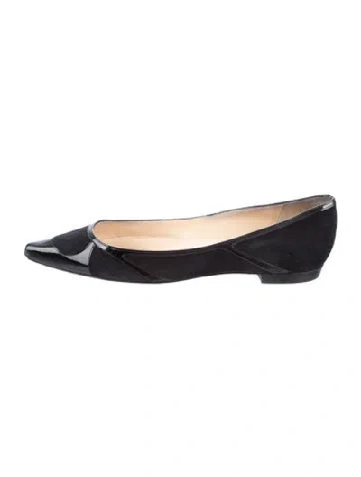 Pre-owned Jimmy Choo Suede Flats In Black