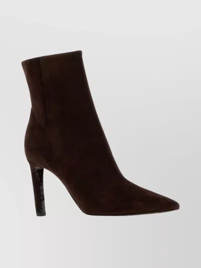 JIMMY CHOO SUEDE FRANKIE ANKLE BOOTS WITH POINTED TOE