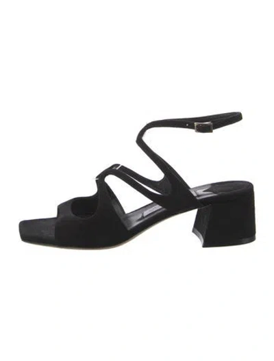 Pre-owned Jimmy Choo Suede Gladiator Sandals In Black