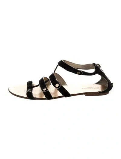 Pre-owned Jimmy Choo Suede Gladiator Sandals In Black