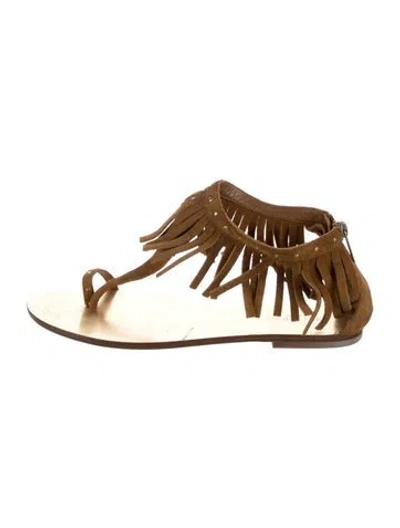 Pre-owned Jimmy Choo Suede Gladiator Sandals In Brown