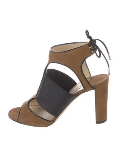 Pre-owned Jimmy Choo Suede Gladiator Sandals In Brown