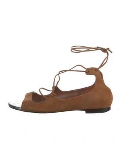 Pre-owned Jimmy Choo Suede Gladiator Sandals In Neutral