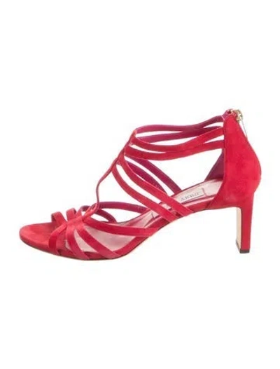 Pre-owned Jimmy Choo Suede Gladiator Sandals In Red