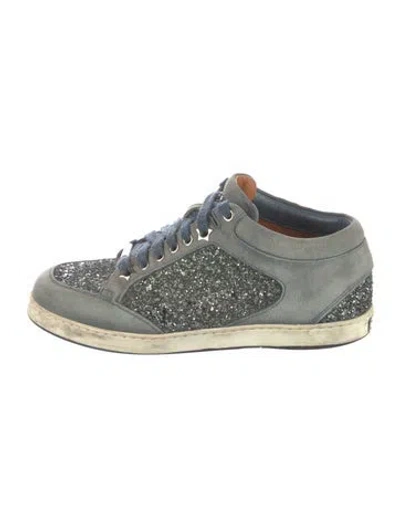 Pre-owned Jimmy Choo Suede Glitter Accents Sneakers In Multi