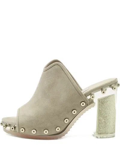 Pre-owned Jimmy Choo Suede Heeled Sandals In Gray