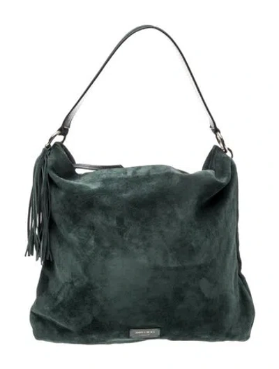 Pre-owned Jimmy Choo Suede Hobo In Green