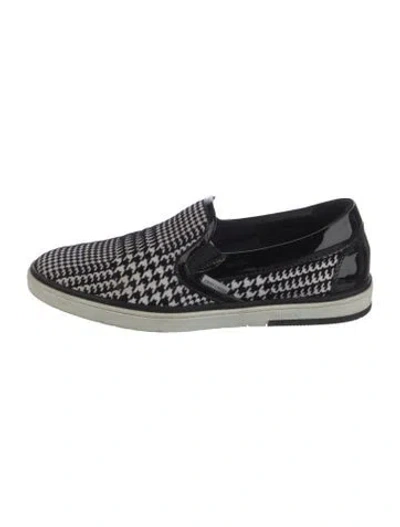 Pre-owned Jimmy Choo Suede Houndstooth Print Sneakers In Multi