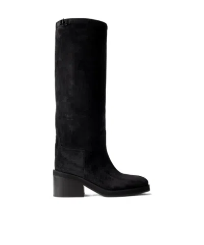 Jimmy Choo Yasmin 70 Suede Knee Boots In Black