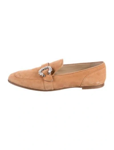 Pre-owned Jimmy Choo Suede Loafers In Brown