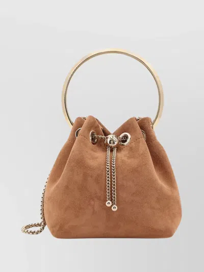 Jimmy Choo Suede Metal Handle Shoulder Bag