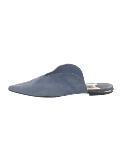 Pre-owned Jimmy Choo Suede Mules In Blue