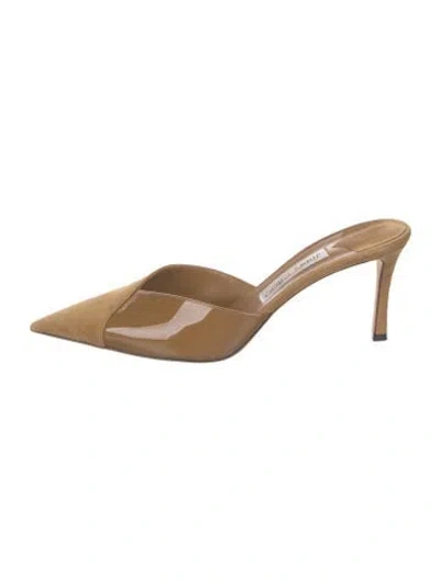 Pre-owned Jimmy Choo Suede Mules In Brown
