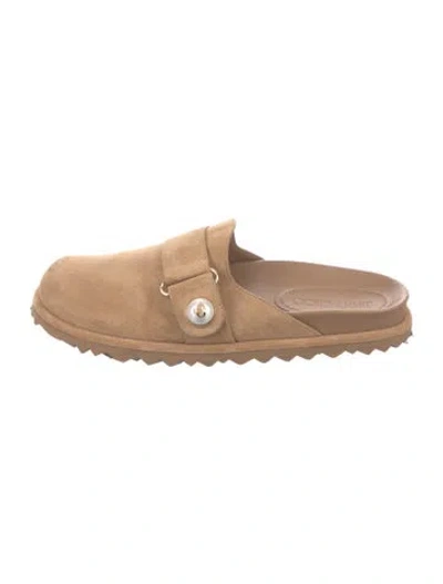 Pre-owned Jimmy Choo Suede Mules In Neutral